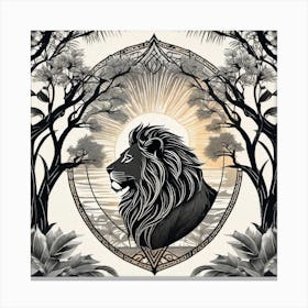 Lion In The Forest 35 Canvas Print