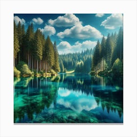 Lake In The Forest 6 Canvas Print