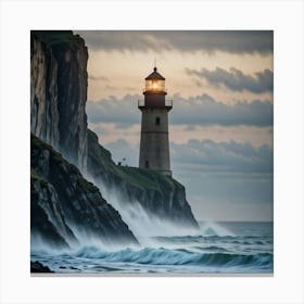 Lighthouse At Dusk Canvas Print