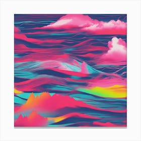 Minimalism Masterpiece, Trace In The Waves To Infinity + Fine Layered Texture + Complementary Cmyk C (39) Canvas Print