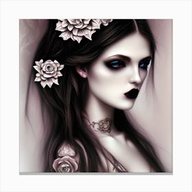 Lovely Goth Woman Canvas Print