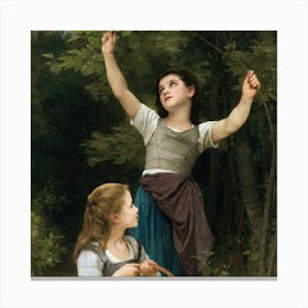 Two Girls In The Woods Canvas Print