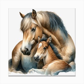 Horse And Foal Canvas Print