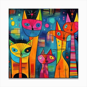 Cats On The Wall Canvas Print