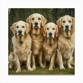 Golden Retriever Dogs Canvas Print