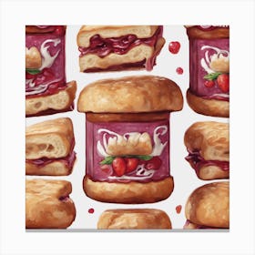 Jams And Jellies Candwich Pbj ( Bohemian Design ) Canvas Print