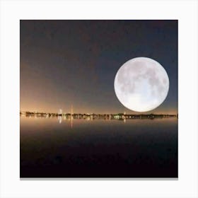 Full Moon Over Water Canvas Print