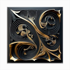 Abstract Black And Gold Canvas Print