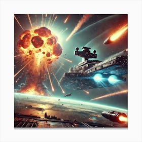 Planetary Bombardment Ares Class Battleship Canvas Print