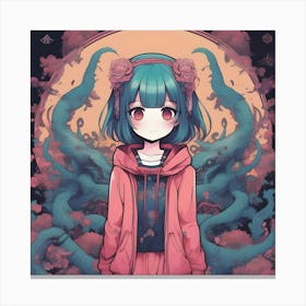 Anime Octopus Girl Canvas Print