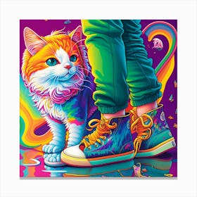 Rainbow Cat 1 Canvas Print