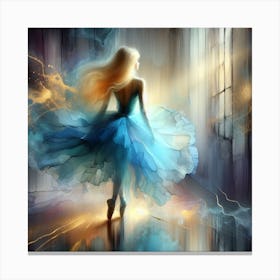 Blue Ballerina Canvas Print