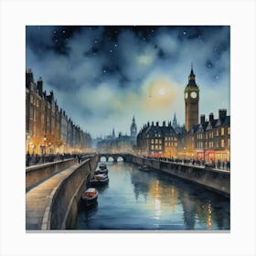 London Big Ben At Night Canvas Print