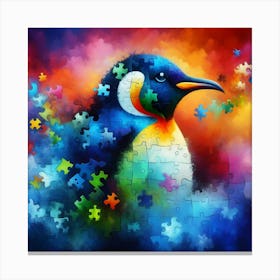 Abstract Puzzle Art Penguin 6 Canvas Print