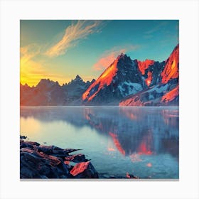 Sunset In The Mountains 4 Canvas Print