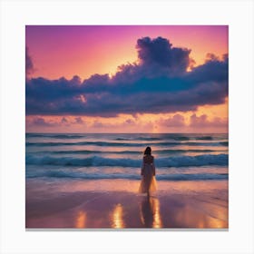 Sunset On The Beach Canvas Print