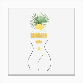 Summer vibes Contemporary girl Swimsuit and Sunday Collage Style Canvas Print