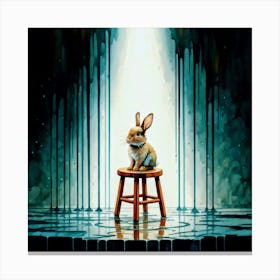 Rabbit On A Stool Stampe su tela