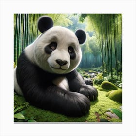 Panda Bear In The Forest Canvas Print