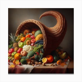 Thanksgiving Basket 1 Canvas Print