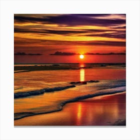 Sunset On The Beach 316 Canvas Print