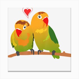 Cute Cuddling Lovebirds For Lovebird Owners Canvas Print