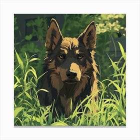 Giant Angry German Shepherd Dog 8 Canvas Print