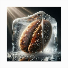 Coffee Bean In Ice Cube Canvas Print