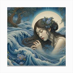 In The Water Woman Canvas Print