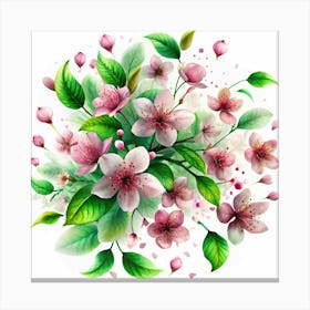 Pink Cherry Blossoms Bouquet Canvas Print