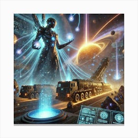 Stellar Architect Kora Cosmic Energy Harvesting Canvas Print