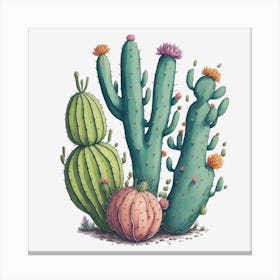 Watercolor Cactus Canvas Print