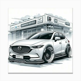 Mazda Cx3 Cartoon2 Canvas Print