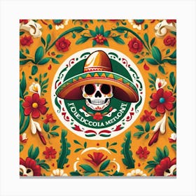 Mexican Skull 80 Canvas Print