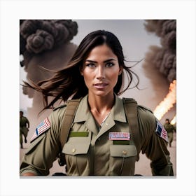 Army Woman in Battlefield 1 Canvas Print