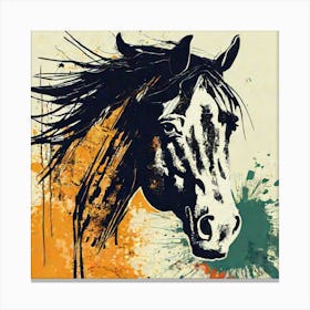 Illustration grunge Horse Canvas Print