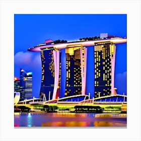 Marina Bay Sands At Night Canvas Print