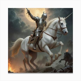 Knight On Horseback 5 Canvas Print