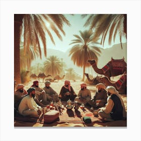 Bedouins With Drinks Canvas Print