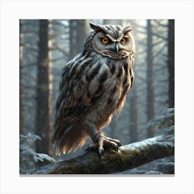 Owl In The Woods 44 Canvas Print