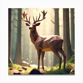 Deer In The Woods 27 Canvas Print