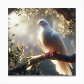 Dove On A Branch Canvas Print