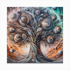 Abstract Tree Mural: This artwork is inspired by the beauty and diversity of trees in nature. The artwork is a large-scale mural, which is a painting or drawing that covers a wall or ceiling. The artwork uses abstract shapes and colors to create a dynamic and harmonious composition of different types of trees. The artwork also has a sense of depth and perspective, giving the impression of a forest landscape. This artwork is ideal for anyone who loves nature and art, and it can be placed in a hallway, library, or garden. Canvas Print