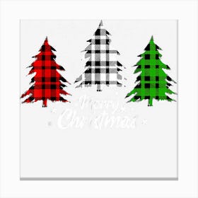 Merry Christmas Tree Buffalo Plaid Red White Green Light Top Canvas Print