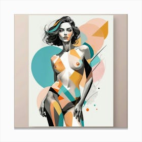 Default Mixed Media Pose Abstract Figurative Art Print 2 Canvas Print