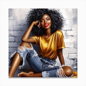 Afro Girl 75 Canvas Print