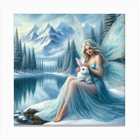 Fairy with a bunny  Canvas Print