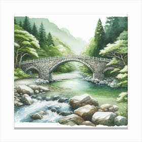 Bridge Over A River Canvas Print