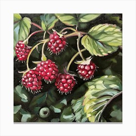 Raspberries Fairycore Painting 3 Canvas Print