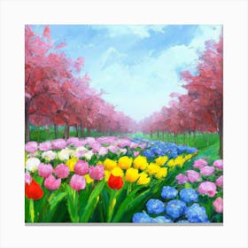 a flower garden in spring 15 Canvas Print